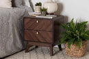 Sorrento Walnut Brown 2-Drawer Nightstand Baxton