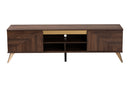 Raisa Walnut Brown 2-Door TV Stand Baxton