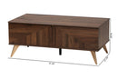 Raisa Walnut Brown 2-Drawer Coffee Table Baxton