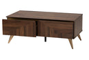 Raisa Walnut Brown 2-Drawer Coffee Table Baxton