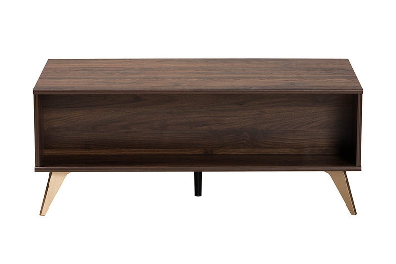 Raisa Walnut Brown 2-Drawer Coffee Table Baxton