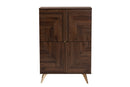 Raisa Walnut Brown Shoe Cabinet Baxton
