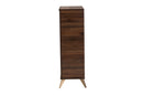Raisa Walnut Brown Shoe Cabinet Baxton