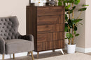 Raisa Walnut Brown 5-Drawer Storage Chest Baxton