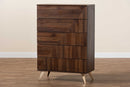 Raisa Walnut Brown 5-Drawer Storage Chest Baxton