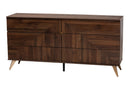 Raisa Walnut Brown 6-Drawer Dresser Baxton