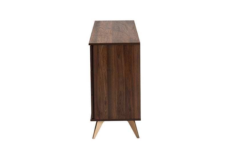 Raisa Walnut Brown 6-Drawer Dresser Baxton