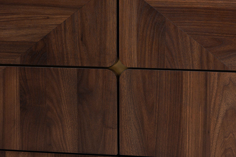 Raisa Walnut Brown 6-Drawer Dresser Baxton