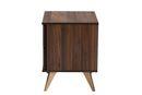 Raisa Walnut Brown 2-Drawer Nightstand Baxton