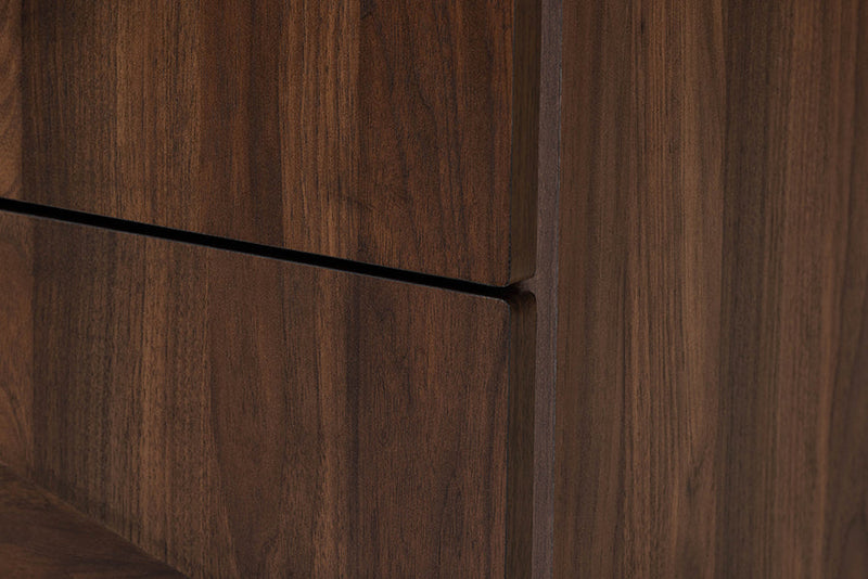 Raisa Walnut Brown 2-Drawer Nightstand Baxton