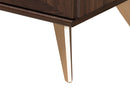 Raisa Walnut Brown 2-Drawer Nightstand Baxton
