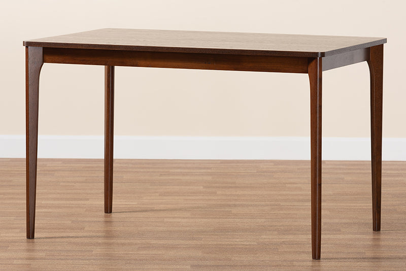 Cosma Mid-Century Modern Walnut Brown Finished Wood Dining Table