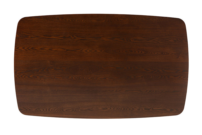Elara Mid-Century Modern Walnut Brown Finished Wood Dining Table