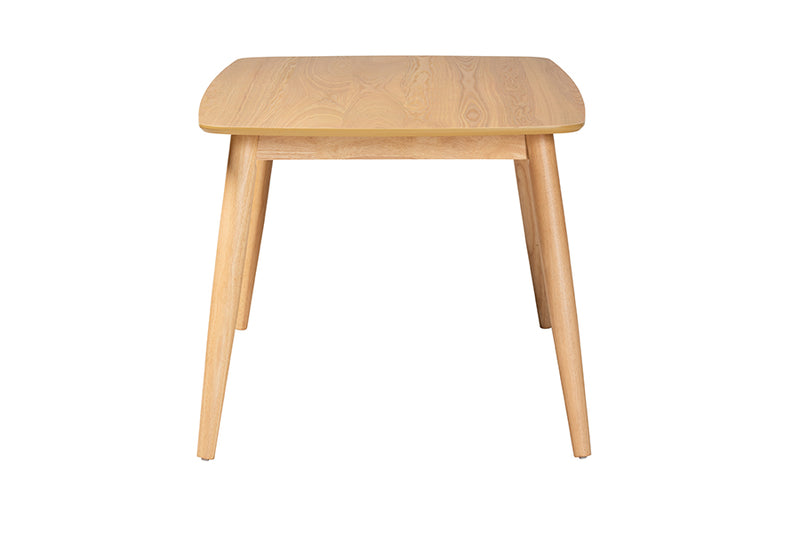 Elara Mid-Century Modern Natural Oak Finished Wood Dining Table