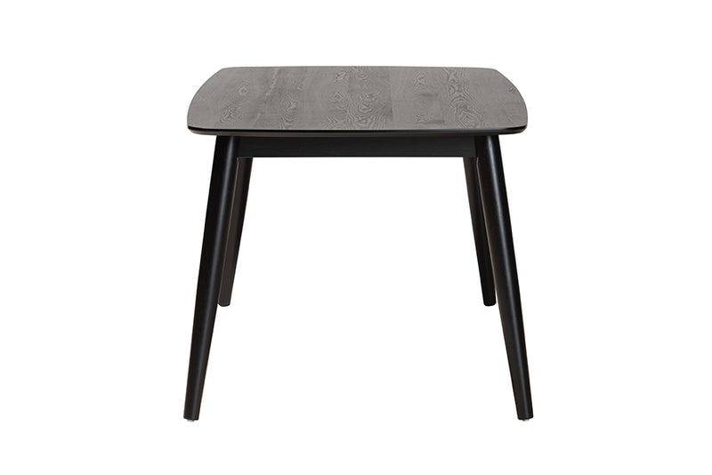 Elara Mid-Century Modern Black Finished Wood Dining Table