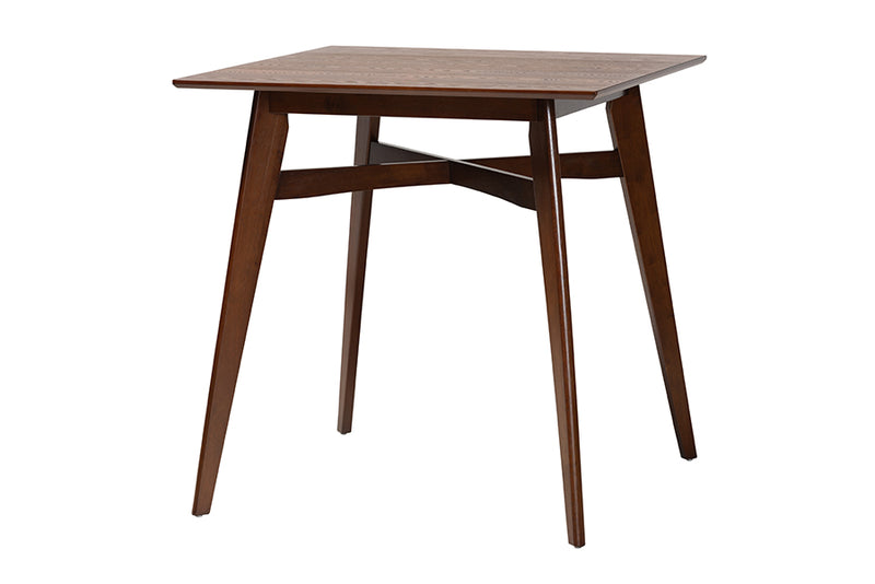 Etienne Mid-Century Modern Walnut Brown Finished Wood Counter Height Pub Table