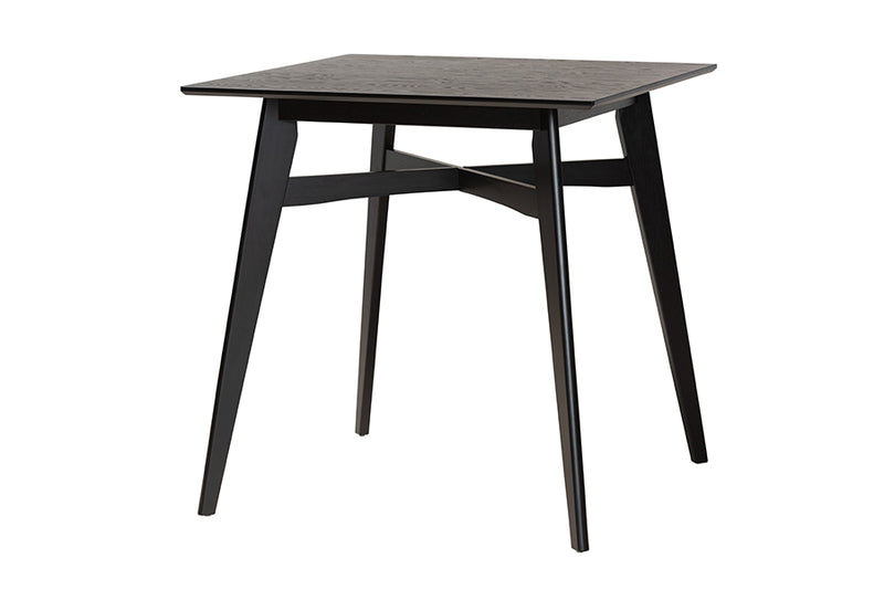 Etienne Mid-Century Modern Black Finished Wood Counter Height Pub Table