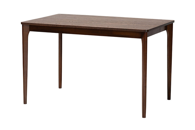 Wren Gray Fabric and Walnut Brown 5-Piece Dining Set Baxton