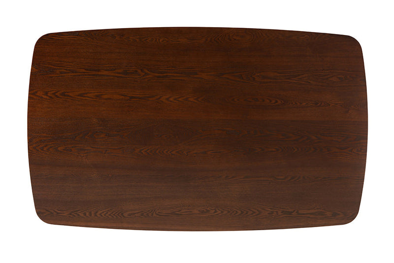 Wren Gray Fabric and Walnut Brown 7-Piece Dining Set Baxton