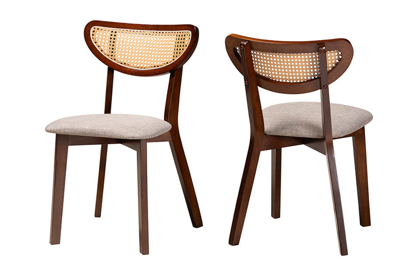 Wren Gray Fabric and Walnut Brown Dining Chair Baxton