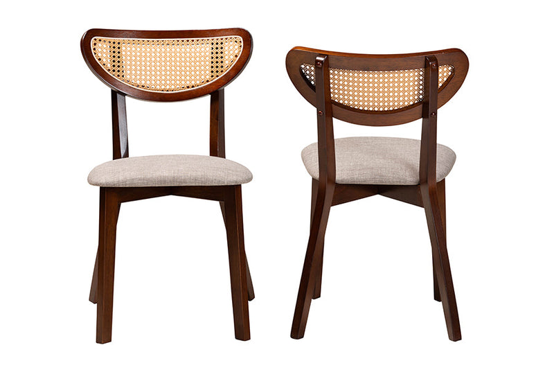 Wren Gray Fabric and Walnut Brown Dining Chair Baxton