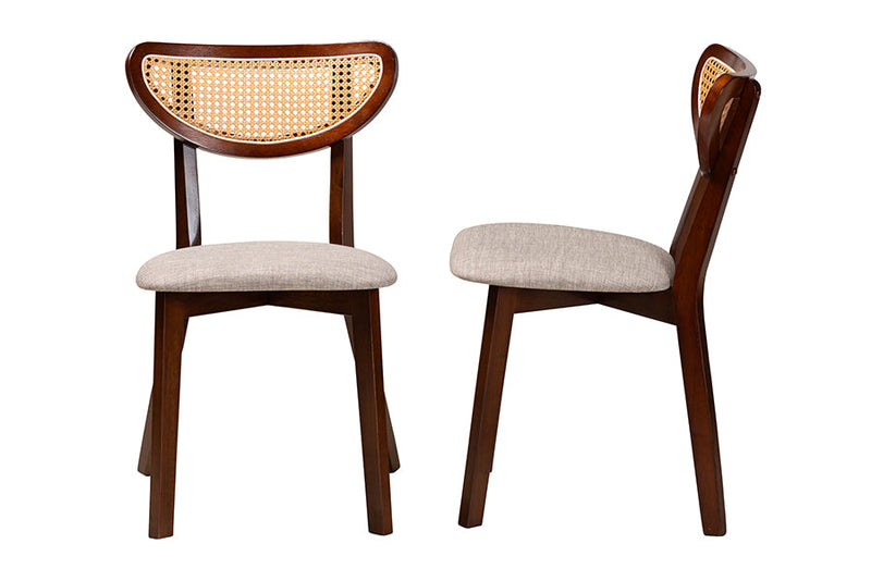 Wren Gray Fabric and Walnut Brown Dining Chair Baxton