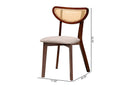 Wren Gray Fabric and Walnut Brown Dining Chair Baxton