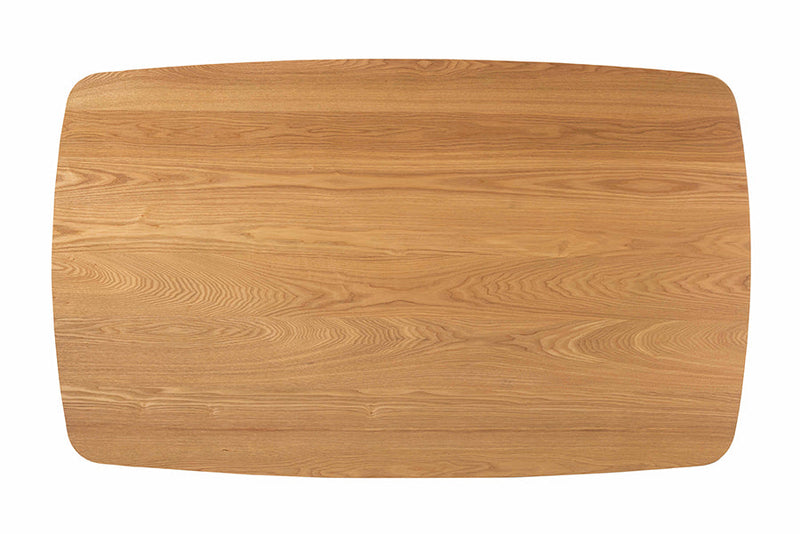 Nitza Gray Fabric and Natural Oak 7-Piece Dining Set Baxton