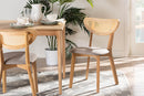 Wren Gray Fabric and Natural Oak Dining Chair Baxton