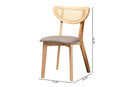Wren Gray Fabric and Natural Oak Dining Chair Baxton