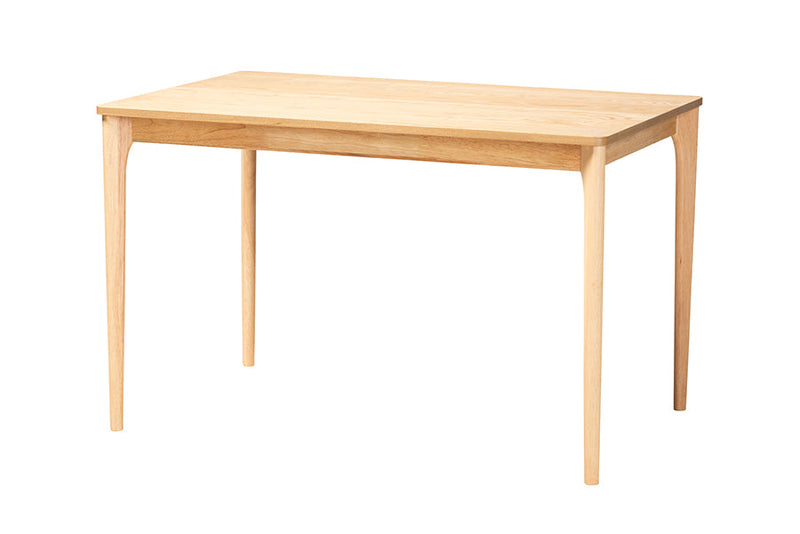 Warren Gray Fabric and Natural Oak 5-Piece Dining Set Baxton