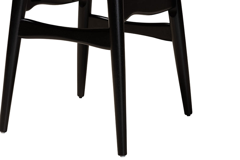 Nitza Cream Fabric and Black 7-Piece Dining Set Baxton