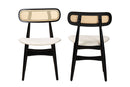 Nitza Cream Fabric and Black 2Pc Dining Chair Set Baxton
