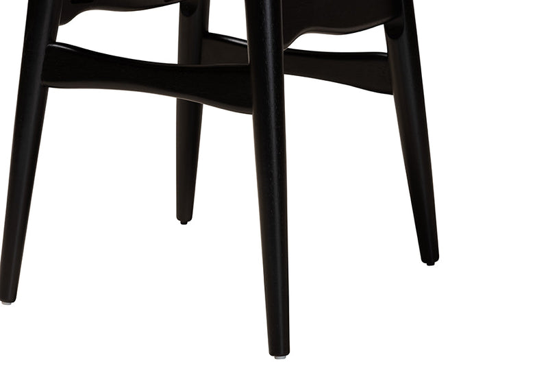 Nitza Cream Fabric and Black 2Pc Dining Chair Set Baxton