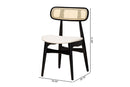 Nitza Cream Fabric and Black 2Pc Dining Chair Set Baxton