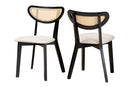 Wren Cream Fabric and Black Dining Chair Baxton