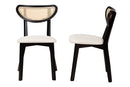 Wren Cream Fabric and Black Dining Chair Baxton