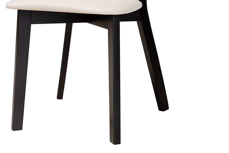 Wren Cream Fabric and Black Dining Chair Baxton