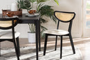 Wren Cream Fabric and Black Dining Chair Baxton