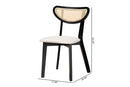 Wren Cream Fabric and Black Dining Chair Baxton