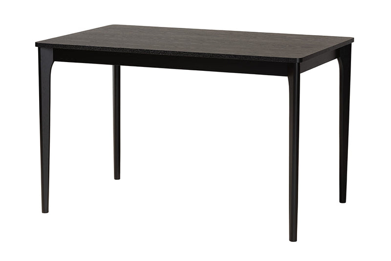 Warren Cream Fabric and Black 5-Piece Dining Set Baxton