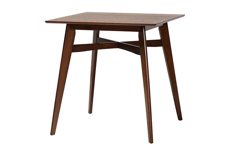 Warren Gray Fabric and Walnut Brown 5-Piece Pub Set Baxton