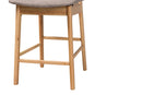 Emerson Gray Fabric and Natural Oak 2Pc Counter Stool Set Baxton