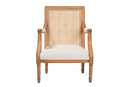 Bloom Beige Fabric and Honey Oak Accent Chair Baxton