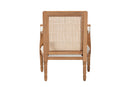 Bloom Beige Fabric and Honey Oak Accent Chair Baxton