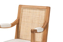 Bloom Beige Fabric and Honey Oak Accent Chair Baxton