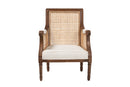 Ryland Beige Fabric and Walnut Brown Accent Chair Baxton
