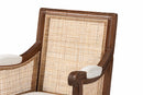 Ryland Beige Fabric and Walnut Brown Accent Chair Baxton