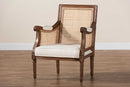 Ryland Beige Fabric and Walnut Brown Accent Chair Baxton