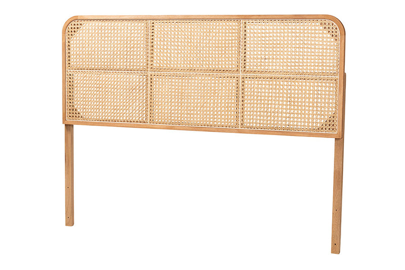 Lindo Natural Brown Finished Bayur Wood and Rattan Queen Size Headboard Baxton